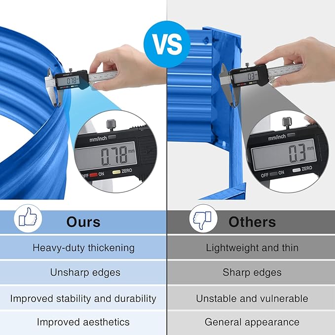 Land Guard Galvanized Raised Garden Bed Kit, Galvanized Planter Raised Garden Boxes Outdoor, Oval Large Metal Raised Garden Beds for Vegetables 4 x 2 x 1ft(1pcs) (Blue)…