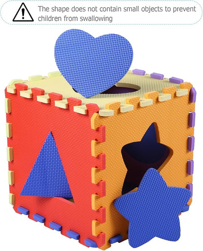 Foam Play Mat for Kids，25Pcs Square Interlocking Puzzle Floor Mat，Baby Play Mat Floor Mat Foam Puzzle Playmat for Toddlers with Fence（Shape-CSH028
