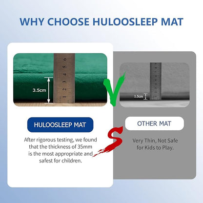 Baby Play Mat for Floor,1.3" Thick Memory foam Tummy Time Mat for Toddlers,Infants,kids,Water-Repellent Soft Nursery Rug,Extra Large Non Slip for Crawling&Yoga,Tatami Style for Living Room(Dark Green)