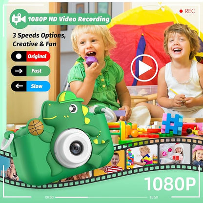 Kids Camera Toy, masterbee Dinosaur Toys Camera for Kid Age 3-12, Christmas/Birthday Gifts for Boys and Girls, 1080P HD Kids Digital Camera, Children Camera Gift for 3 4 5 6 7 8 9 10 11 12 Year Old