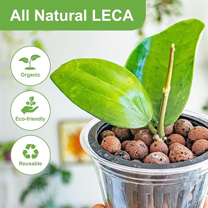 2.5 lbs LECA Balls for Indoor Plants, 4-16mm Clay Pebbles for Plants Hydroponic, Aquaponics, Natural Leca Balls for Soil Root Development, Orchid Potting Mix