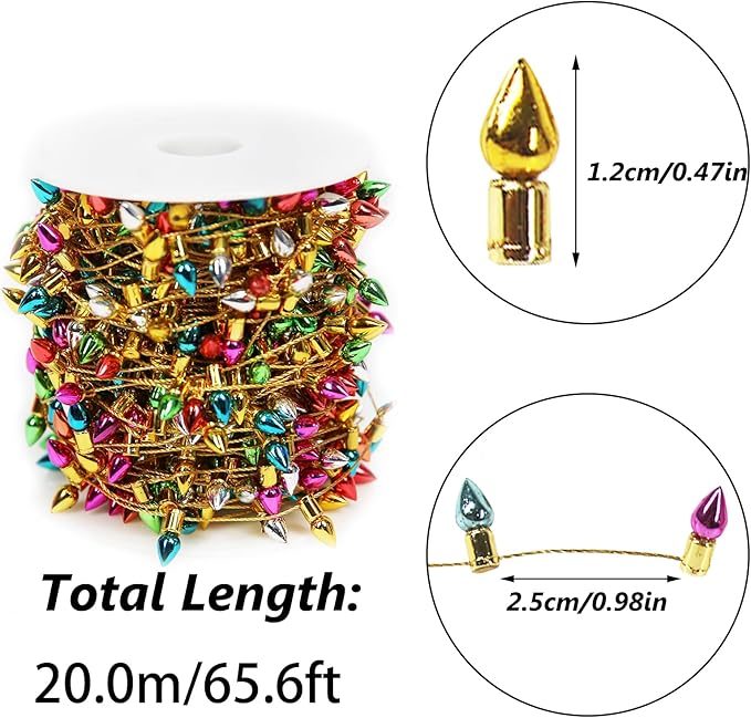 Orgrimmar Fake Light String Christmas Decoration Doll House Miniature Furniture Accessories String Lights (Mini Light String 20m, Plastic)