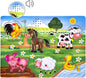 Farm Animals Sound Puzzle, Wooden Peg Puzzles with Sound for Toddlers and Preschoolers Ages 2yrs+, Kids Educational Learning Peg Puzzles Toy Gift (6pcs)