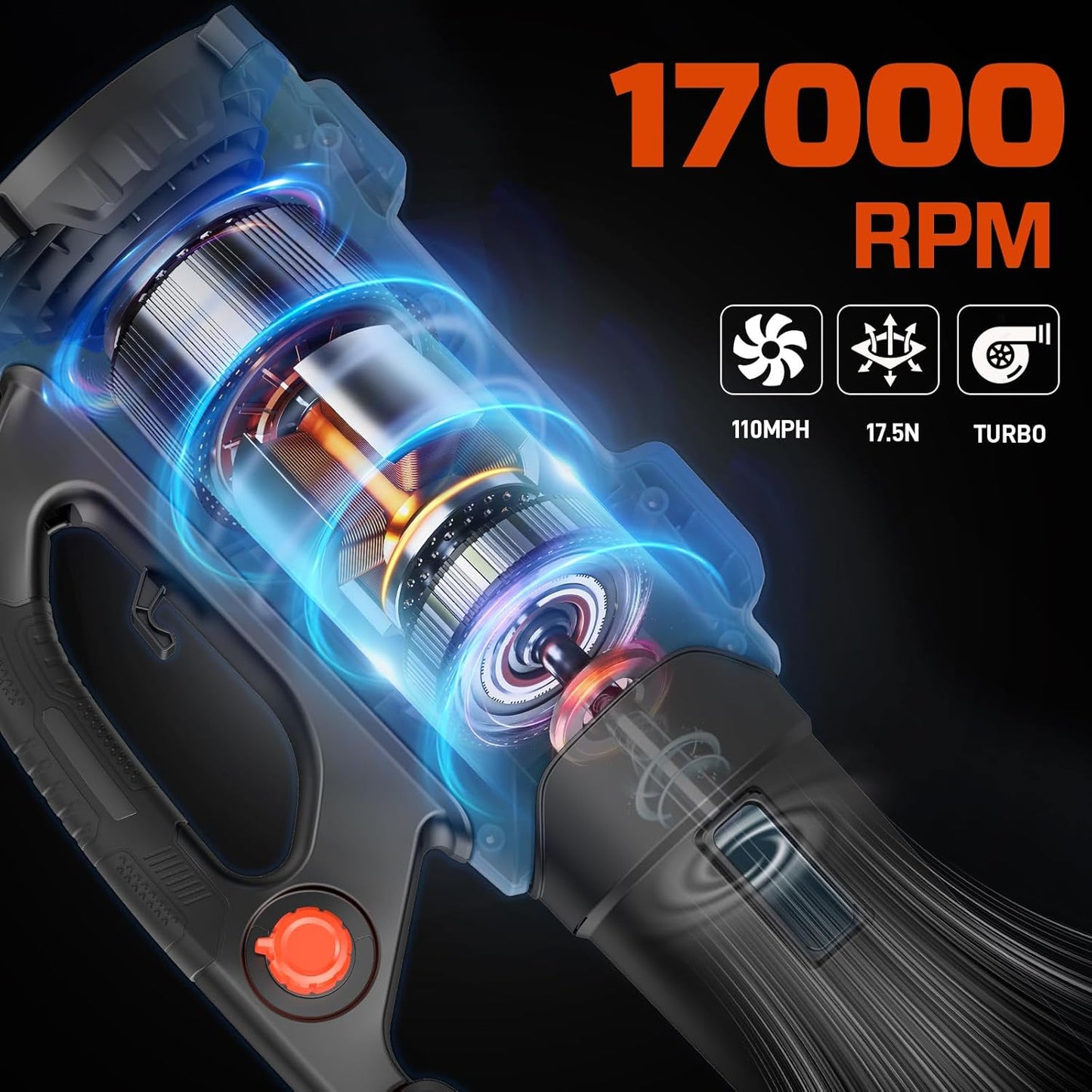 SENIX 12 AMP Handheld Electric Leaf Blower, Up to 700 CFM and 110 MPH, Variable Speed, Lightweight, 120v (BLAE12-M)