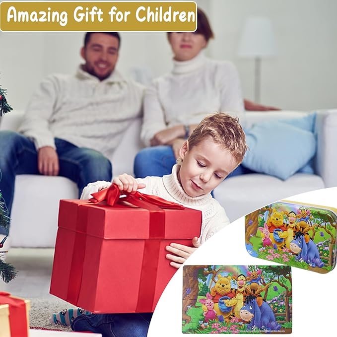 60 Piece Jigsaw Puzzles for Kids Ages 4-8 Bear Animal Party Puzzle- Family Game Reduced Pressure Toy Gift for Children (2500)