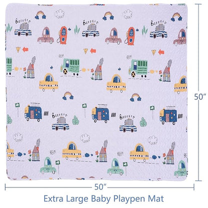 50 x 50 Play Mat for Baby Playpen Tummy Time Mat, Non-Slip Washable Baby Playpen Mat, Baby Crawling Mats for Floor, Portable Travel Large Play Mats for Toddlers and Infants