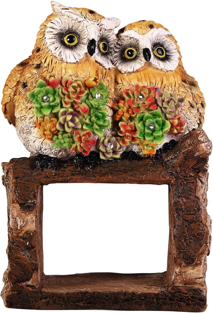 Owl Solar Statues Gutter Downspout Extension Statues Garden Decoration,Animal Resin Statue Outdoor Decor,Downspout Diverter,3"×4" Downspout Extender Diverter Splash Block