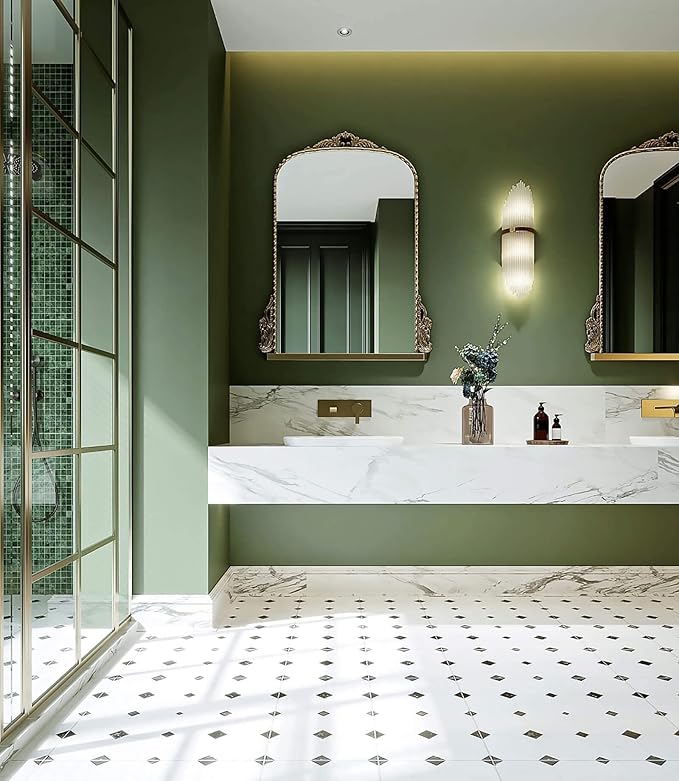 Dimoon 78.7''x15.7'' Green Skin Peel and Stick Wallpaper Contact Paper Modern Self Adhesive Wall Paper Removable Renter Friendly Textured Solid Color Vinyl Roll (78.7''x15.7'',Dark Green Skin)