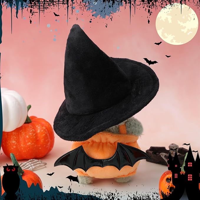 1 Sets 17cm Doll Clothes Outfits Dolls Costume Accessories Cute Pumpkin Outfit and Witch Hat for Spooky Halloween Dressed up Party Favors Decoration Gifts