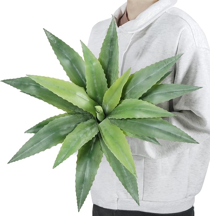Velener 24 Inch Tall UV Resistant Artificial Agave Plant - Realistic Faux Succulent for Indoor & Outdoor Decor, Perfect for Home, Office, and Housewarming
