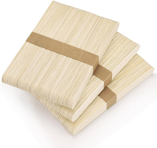 WISYOK 180 Pcs Wood Craft Sticks 5.9 Inch, Ice Cream Sticks, Jumbo Sticks, Popsicle Sticks, Ideal for Building Model, Kids Handicraft, and Creating Craft Projects