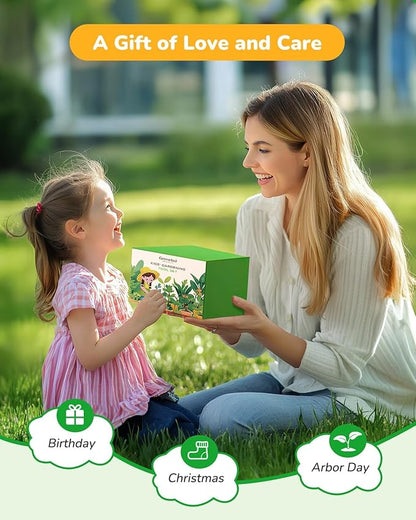 Kids Gardening Set Toys, Quality Garden Tool Kit for Kids and Toddlers, Includes Two Shovels, Garden hat,Rake, Apron,Gloves, Watering Can, and Tool Bag (Blue)