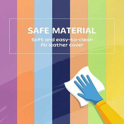 Soozier 7 Piece PU Leather Soft Play Climbing for Toddlers, Baby Colorful Soft Play Gym Toys Indoor, Modular Crawling & Climbing Play Set for 1-3 Years, Contemporary