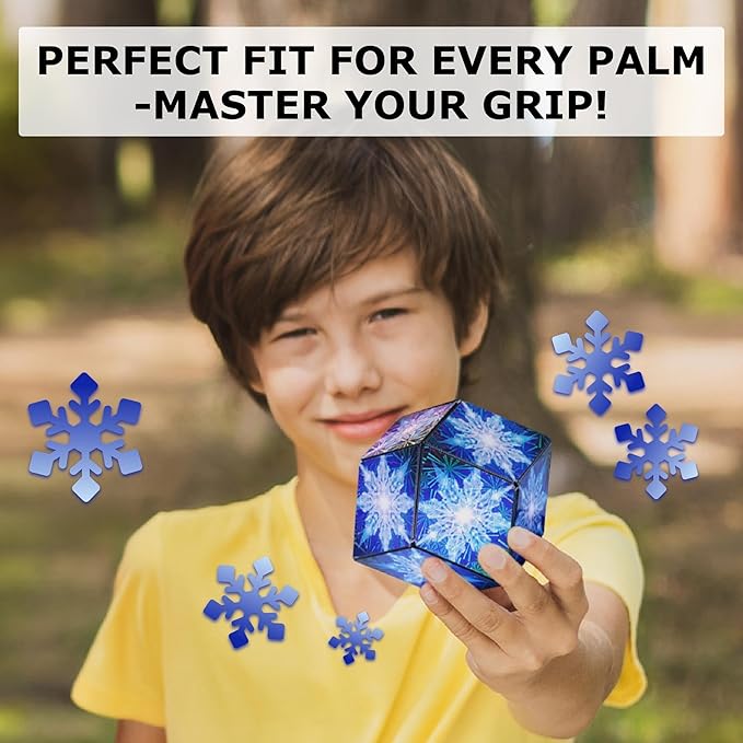 SHASHIBO Shape Shifting Box - Award-Winning Fidget Toy w/ 36 Rare Earth Magnets - Fidget Cube Transforms Into Over 70 Shapes, Sensory Toy Gift for Kids, Teens, and Adults (Polar)