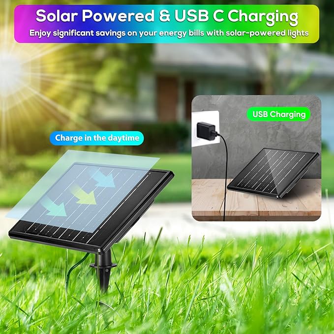 ZYAN Solar Powered Landscape Spotlights Outdoor Waterproof IP65, RGBW Colored Spotlights for Garden Yard, Auto On/Off Remoto Control Spot Lights for Plant, Tree, Patio, Path, Lawn, Wall (8 Pack)