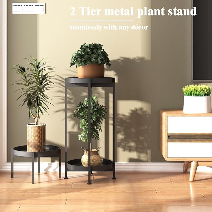 Plant Stand Indoor ,7.9'' H&25.5'' H Indoor Plant Stand Stable Plant Holder Flower Pot Stands for Multiple Plant Metal Single Plant Stand Indoor Small Plant Stand for Patio Garden Decor