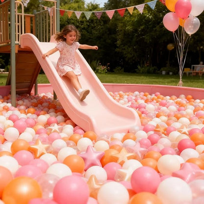 GOGOSO Ball Pit Balls for Toddlers Phthalate-Free BPA-Free Non-Toxic Crush Proof Soft Plastic Play Balls Baby Kids Shape Tent Pool Playhouse Playpen Party Decor,Creamy Pink Pearl Gold Clear,100PCS