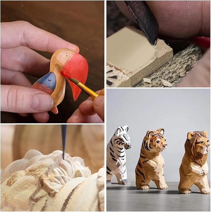 6PCS Rectangle Wood Boards Unfinished Wood Blocks for Crafting, 8x3x1in Blank Whittling Wooden Blocks for Wood Carving,Painting & Burning