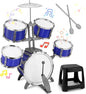 Upgraded Kids Drum Set for Toddlers 1-3 Plastic Musical Jazz Drum Instruments Kit Birthday Musical Learning Toys for 4 5 6 Boys Girls
