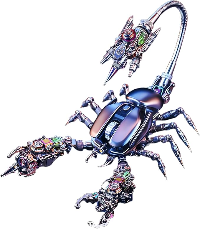 Adult 3D Metal Puzzle Giant Scorpion Model Kit 3D Metal Puzzle Mechanical Scorpion Block Difficulty DIY Assembly Kit - Men's High end Gift 1091pcs (Energy Armor - Scorpion)