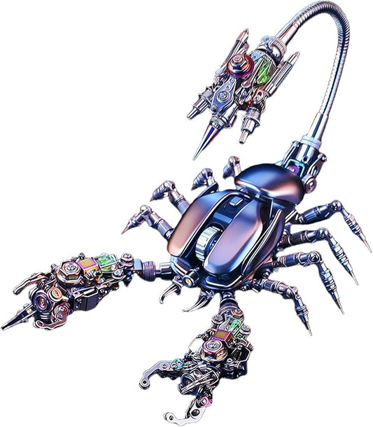 Adult 3D Metal Puzzle Giant Scorpion Model Kit 3D Metal Puzzle Mechanical Scorpion Block Difficulty DIY Assembly Kit - Men's High end Gift 1091pcs (Energy Armor - Scorpion)