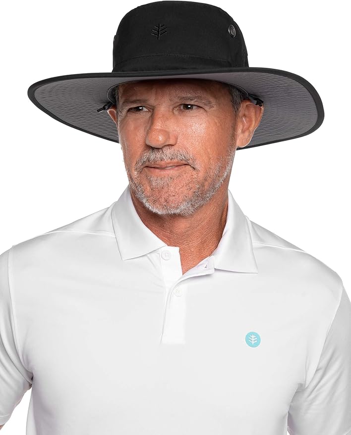 Men's Shapeable Wide Brim Hat - UPF 50 Sun Protection - Maximum Coverage on Your Next Adventure - Sun Fearless Leo Hat