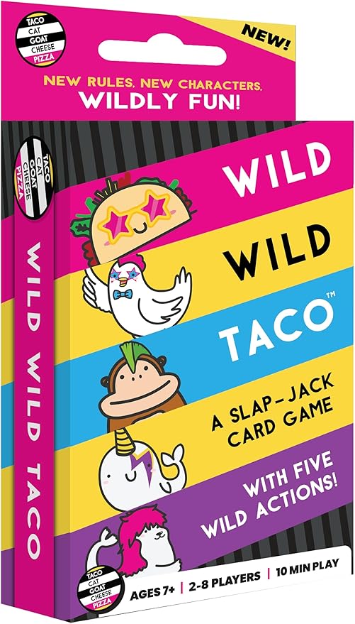 Wild, Wild Taco – by Taco Cat Goat Cheese Pizza - Hilarious, Fast-Paced Slap-Jack Card Game for Kids, Teens, and Adults. Family Friendly Party Game. Great Gift for Kids Ages 7+, 2-8 Players, 10 min