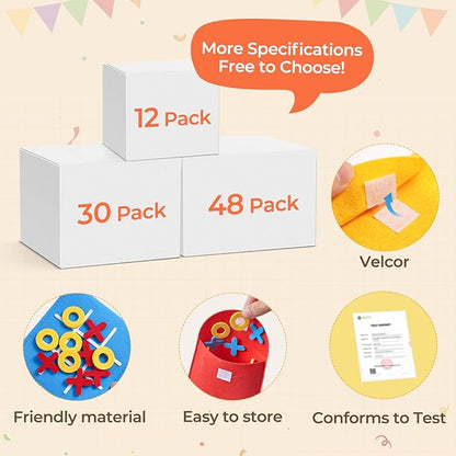 JoyCat Tic Tac Toe Strategic Board Game for Kids and Family,Birthday Party Favors,Goodie Bag Stuffers,End of Year Student Gifts with Envelope,Easy to Store(Bulk Pack of 48)