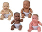 Constructive Playthings 10 Inch Huggable Multi-Cultural Baby Dolls, Multi-Ethnic Social Emotional Learning Toys for Kids, Set of 4