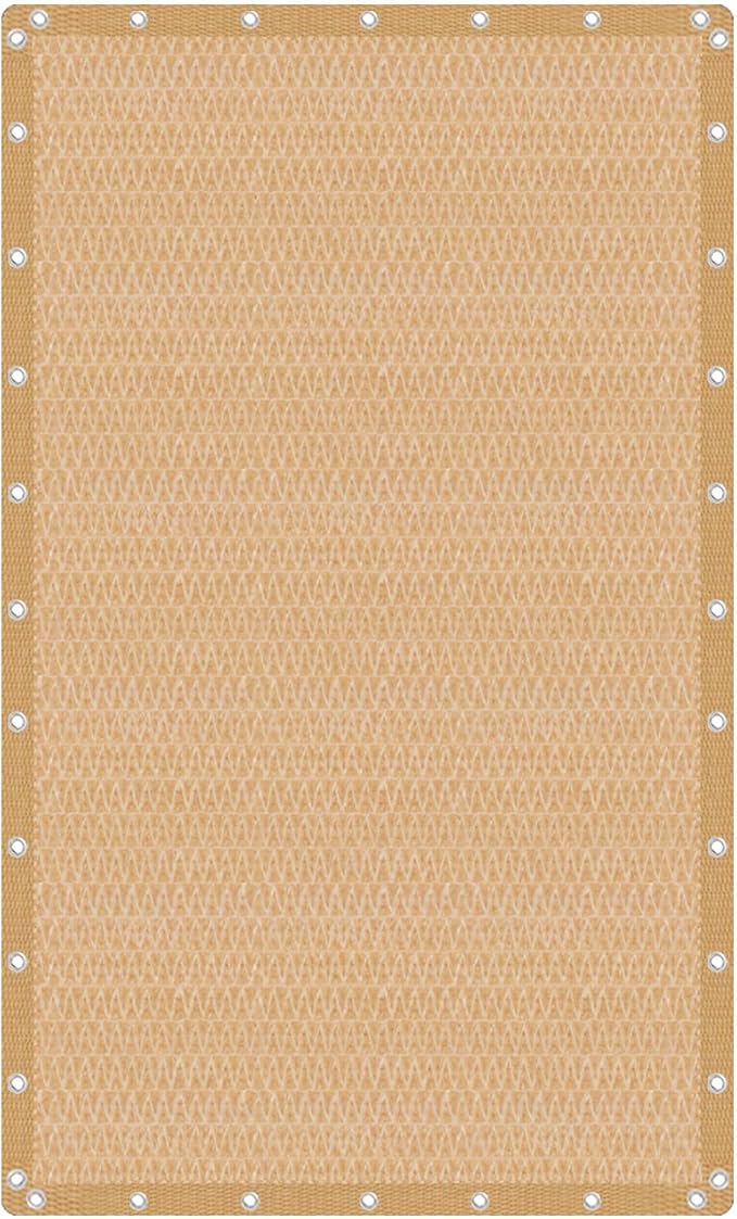 VICLLAX Shade Fabric Sun Shade Cloth Privacy Screen with Grommets for Patio Garden Pergola Cover Canopy 12x20 FT, Wheat