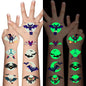 Halloween Luminous Bat Temporary Tattoos for Kids - 10 Sheets Glow In The Dark Halloween Bat Theme Tattoos for Boys and Girls, Halloween Cosplay Face Makeup Accessories Holiday Party Gifts