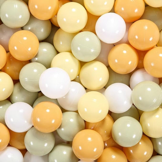 Ball Pit Balls Pack of 100 200 500 - Star and Round Set BPA Free Phthalate Free Non-Toxic Crush Proof Play Balls Soft Plastic Balls for Toddlers Baby Kids Birthday Pool Tent Party