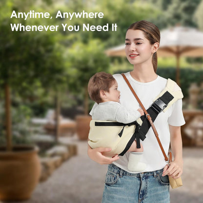 Toddler Sling Carrier, Easy to Wear Baby Carrier Sling 7-40 lbs, Adjustable Lightweight Baby Wrap Sling, Perfect Toddler Hip Carriers One Size Fits All, Beige