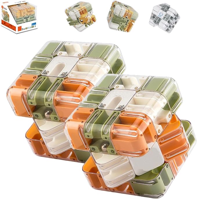 Large Puzzle Maze Cube - Engaging Brain Teaser Toy, 3D Maze Magic Cube & Ball, Mazes Ball Puzzles for Logical Thinking (Astyle,2set)