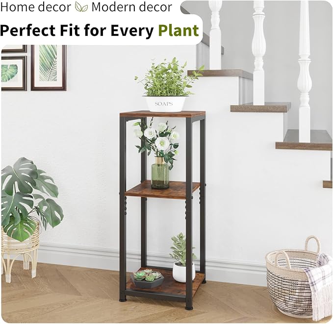 Tall Plant Stands Indoor, 3 Tier Plant Table, Corner Plant Stands for Indoor Plants Multiple, Small Side Table for Indoor Plants, Tall Plant Table