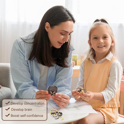12 PCS Brain Teaser Puzzles Metal Puzzle Logic Metal Puzzle for Adult Lock Puzzles Gift for Adults Teenagers Kids