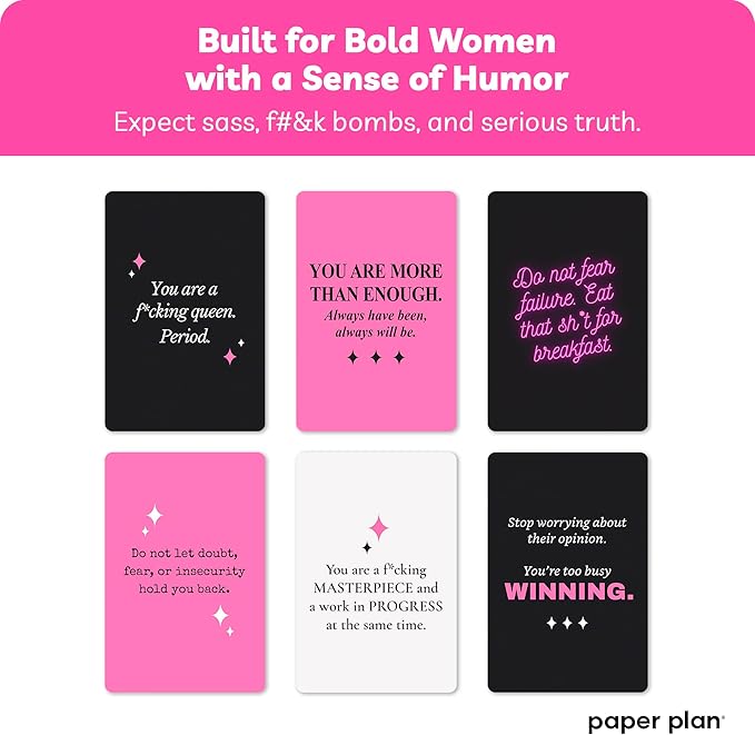 Affirmation Cards for Women – 52 Badass Inspirational Cards | Positive Self Care & Motivational Gifts for Women, Bestie Gifts, Uplifting Empowerment Deck // Paper Plan