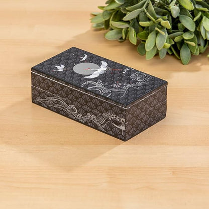 Bits and Pieces - Soaring Cranes Secret Puzzle Box - Wooden Money Box Brainteaser - 10 Step Solution Brain Game