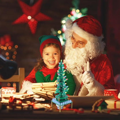 3D RGB LED Rotating Xmas Tree Soldering Kit, PEMENOL DIY Soldering Practice Kit Colorful Musical Christmas Tree Fun Electronic Project Kit for Christmas Decoration Home Family Friends