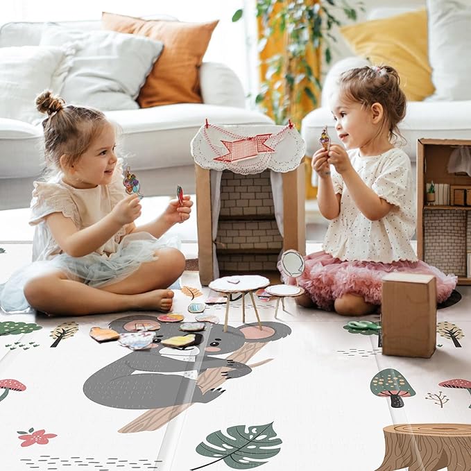 Baby Play Mat, PIGLOG Extra Large Foldable Play Mat for Babies and Toddlers, Infants, Upgraded Tear Proof Baby Crawling Mat, Reversible Waterproof Portable Playmat for Indoor Outdoor 71" x 79", Koala