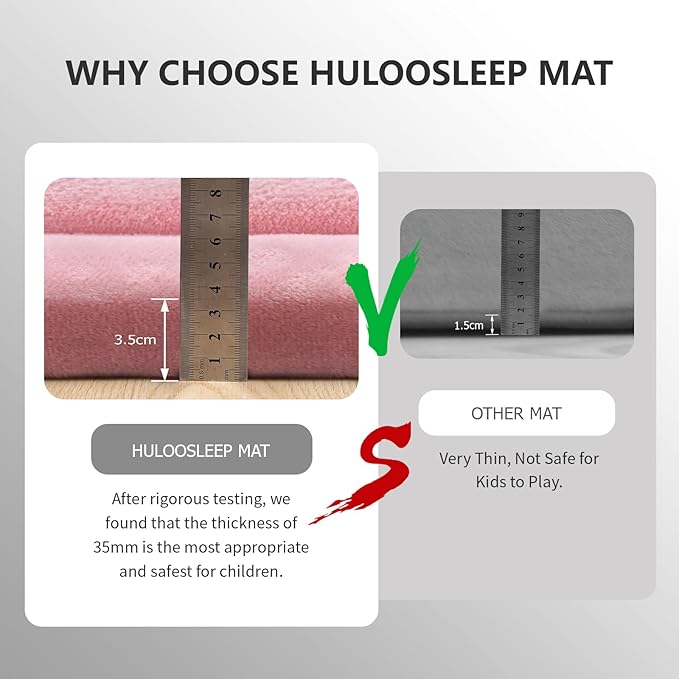 Baby Play Mat for Floor,1.3" Thick Memory foam Tummy Time Mat,79"×158“ Extra Large Soft Coral Velvet Nursery Rug,Non Slip Safe for Crawling,Toddlers,Infants,kids,Tatami Style for Living Room(Pink)