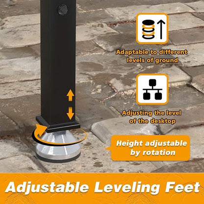 60"x24" Adjustable Height Workbench, Work Table, Heavy-Duty Chipboard Work Table, for Garage, Workshop, Office