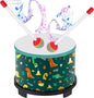 Boao Floor Tom Drum for Kids 8'' W x 6.5'' H Wooden Percussion Instrument Music Drum with 2 Rainbow Mallets Dinosaur Educational Toys for Baby Children Toddler Boy Girl Birthday Gift