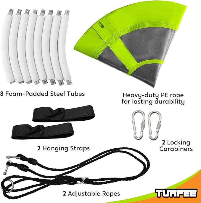 TURFEE Swing for Outdoor Swing Set - Pack of 1 Swing Seat Replacement Kit with Heavy Duty Chains - Backyard Swingset Playground Accessories for Kids (Green)