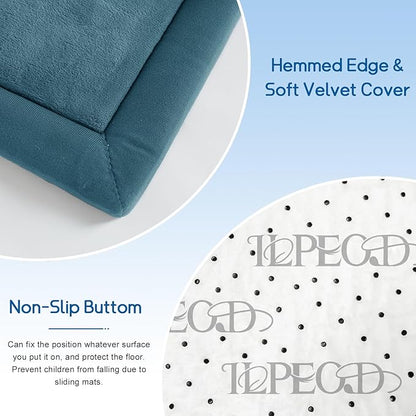 Baby Play Mat for Floor Tummy Time Mat Nursery Rug Muscle Mat Area Rug Playroom Rug Tatami Mat 6'7"x4'11" Memory Foam 1.3" Thick Crawling Mat For Babies,Toddlers, Infants, Kids,Floor Mat(Green)