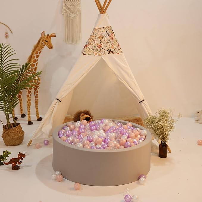 Realhaha Ball Pit Balls 50 100 200 500 Play Balls Plastic Balls for Baby Girls Toddlers Kids Play Tent Pool Playhouse Playpen Party Decoration