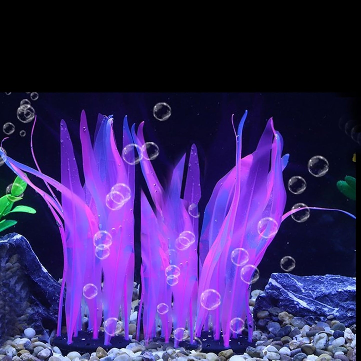 3Pcs Soft Silicone Aquarium Plants Set Glowing Kelp Fish Tank Plants Decor Artificial Pink Aquarium Plant Simulation Artificial Water Grass for Fish Tank,7.08in9.84in16.9in