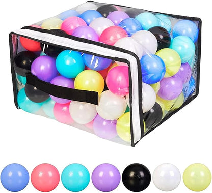 Vanland Ball Pit Balls for Baby and Toddler Phthalate Free BPA Free Crush Proof Plastic - Multicolored Pit Balls in Reusable Play Toys for Kids with Storage Bag
