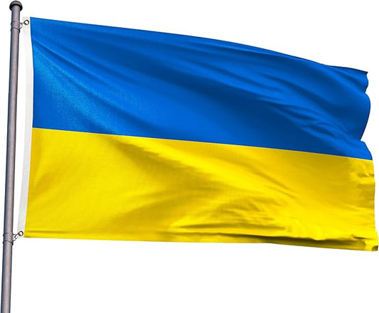 Ukraine Flag 2x3FT Ukrainian National Polyester Flag With 2 Grommets For Patriotic Ukrainian Themed Festival Events Party Decoration(Ukraine, 2x3FT)
