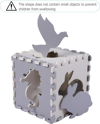 Foam Play Mat for Kids，25Pcs Square Interlocking Puzzle Floor Mat，Baby Play Mat Floor Mat Foam Puzzle Playmat for Toddlers with Fence（Animal-CSH039